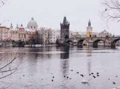 Amazing winter at Prague’s Vltava River