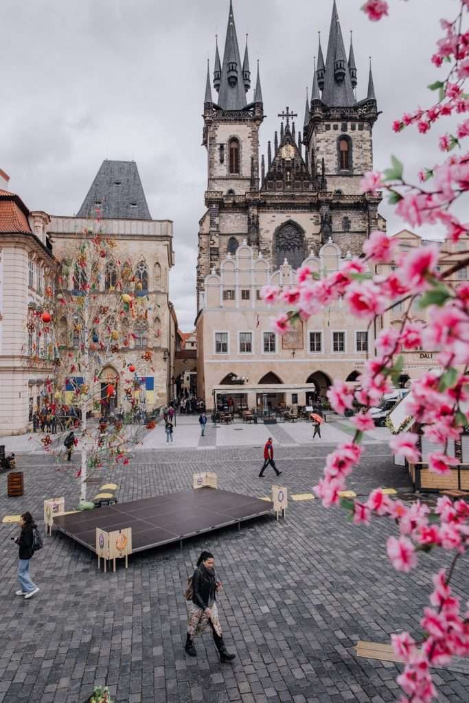 Easter decorations on Old Town Square