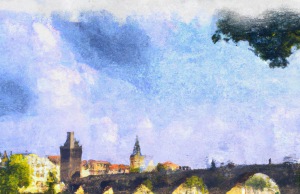 Prague Charles Bridge Water Color Painting