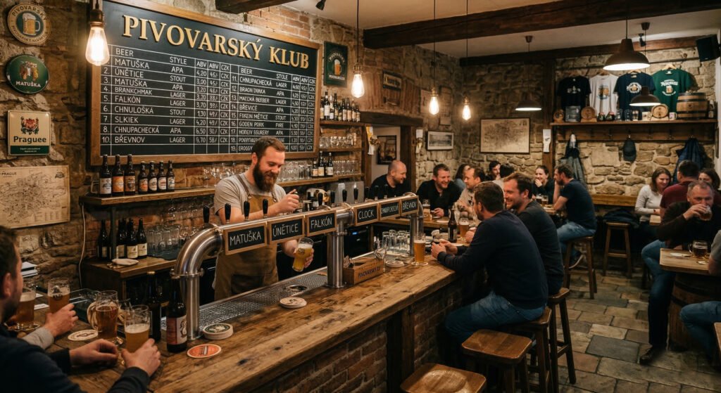 Prague bar at night