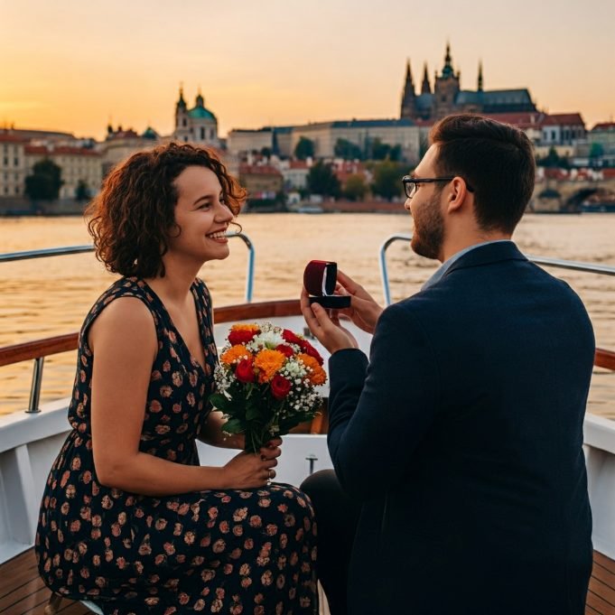 prague proposal on a boat- engagement in prague3