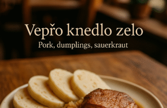 Vepřo knedlo zelo (Pork, dumplings, sauerkraut)