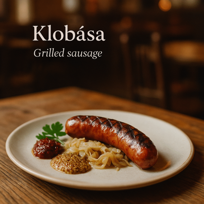 klobása (grilled sausage) Klobása (Grilled sausage)