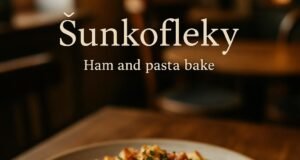 Šunkofleky (Ham and pasta bake)
