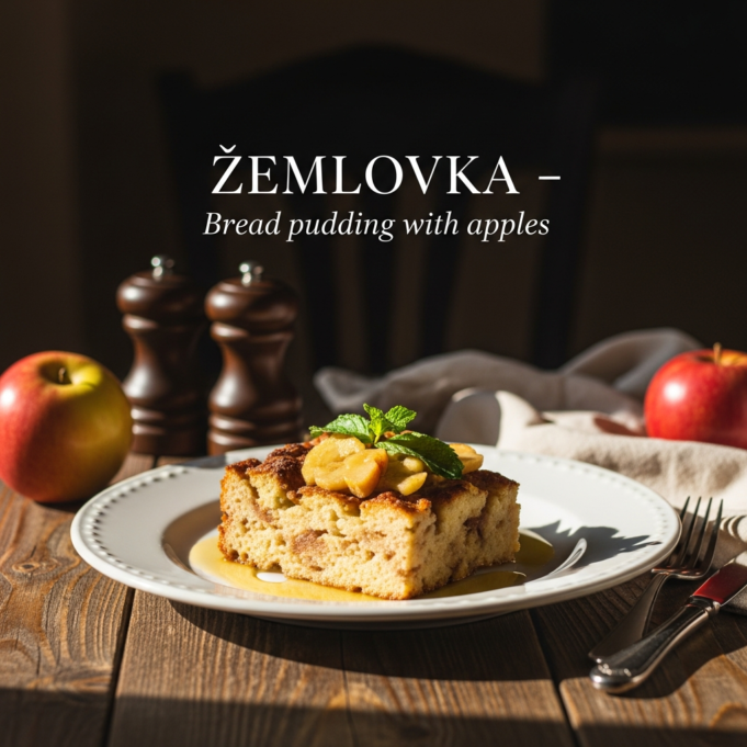 Žemlovka (Bread pudding with apples)