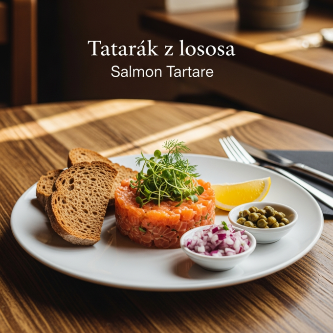 Tatarák z lososa (Salmon tartare)