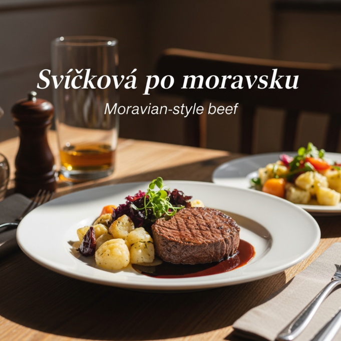 Svíčková po moravsku (Moravian-style beef)