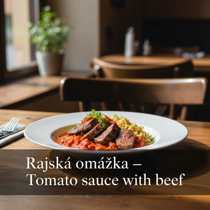 Rajská omáčka (Tomato sauce with beef)